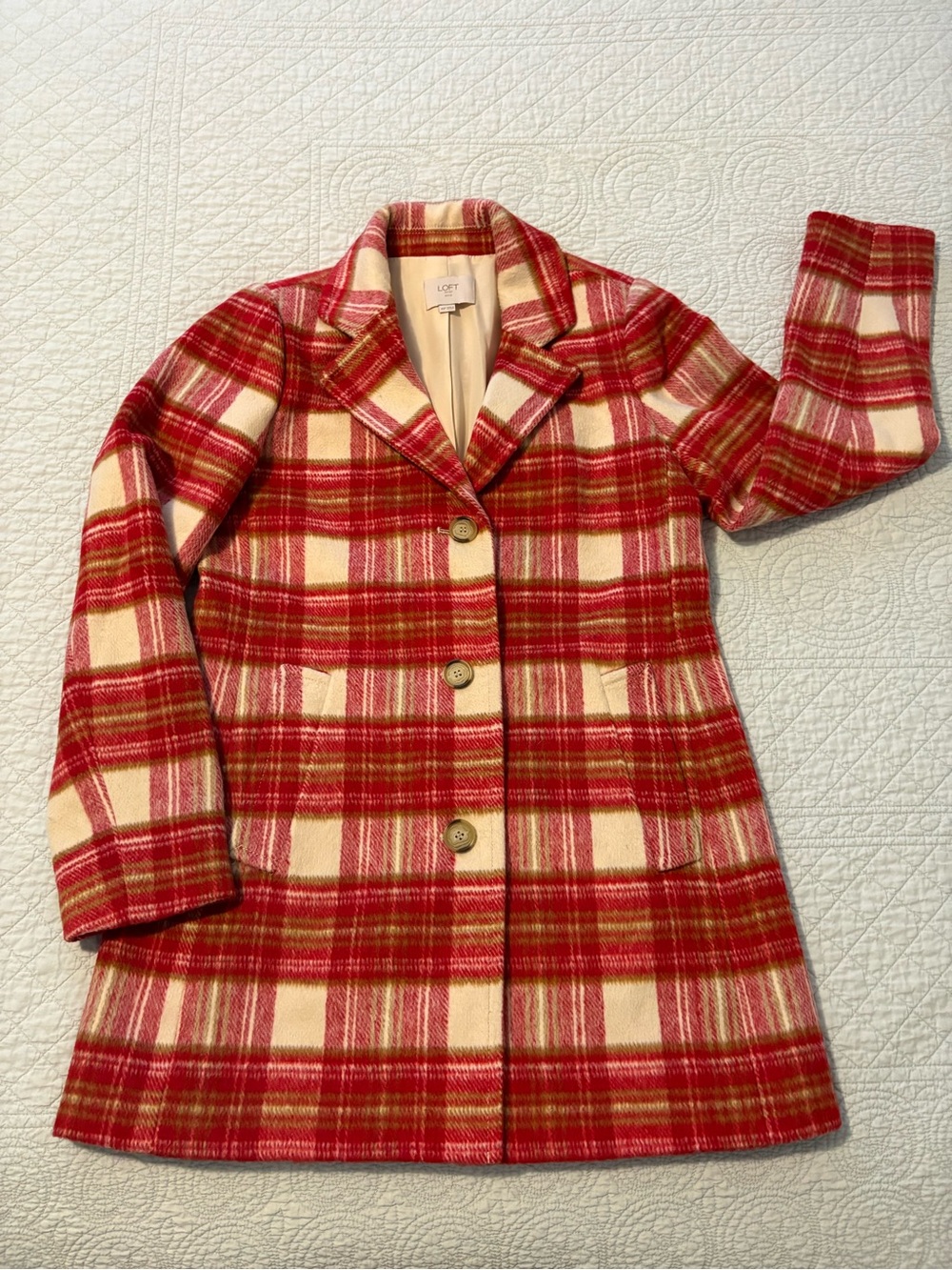 Loft plaid coat. Size XSP.